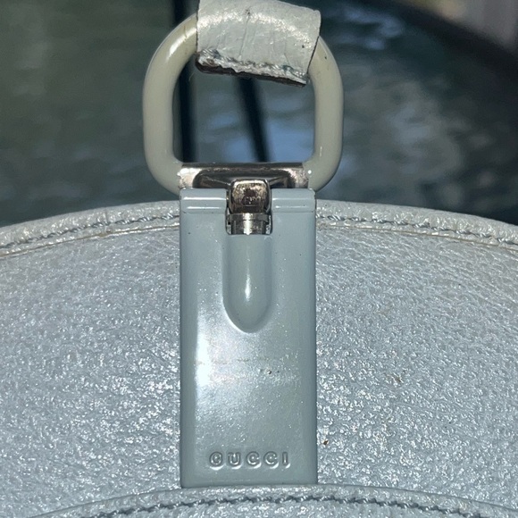 RARE Vintage GUCCI TWIN FOLDED WALLET NAVI LEATHER Light Blue Color - Picture 4 of 16